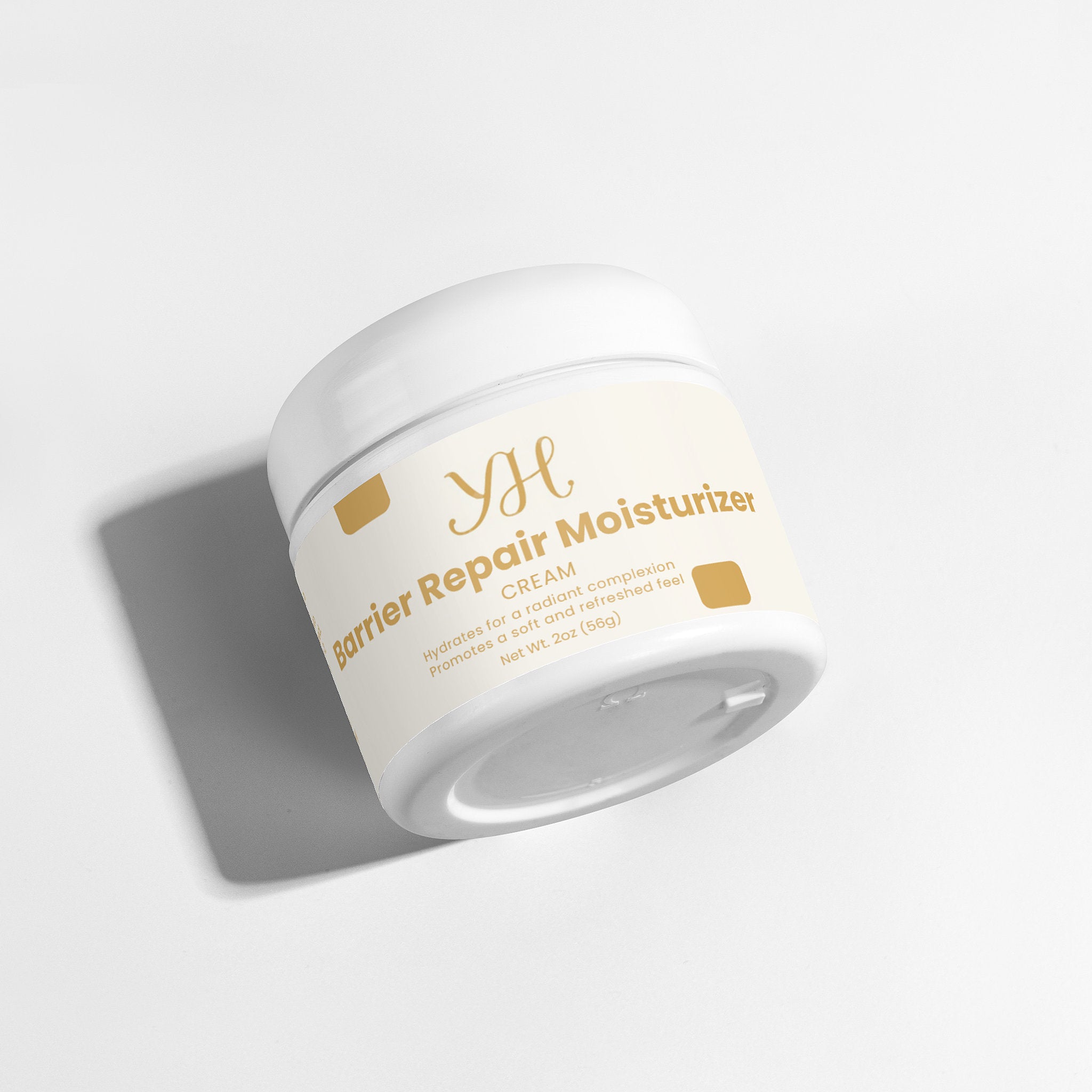 Jar of YH Barrier Repair Moisturizer on a light gray background