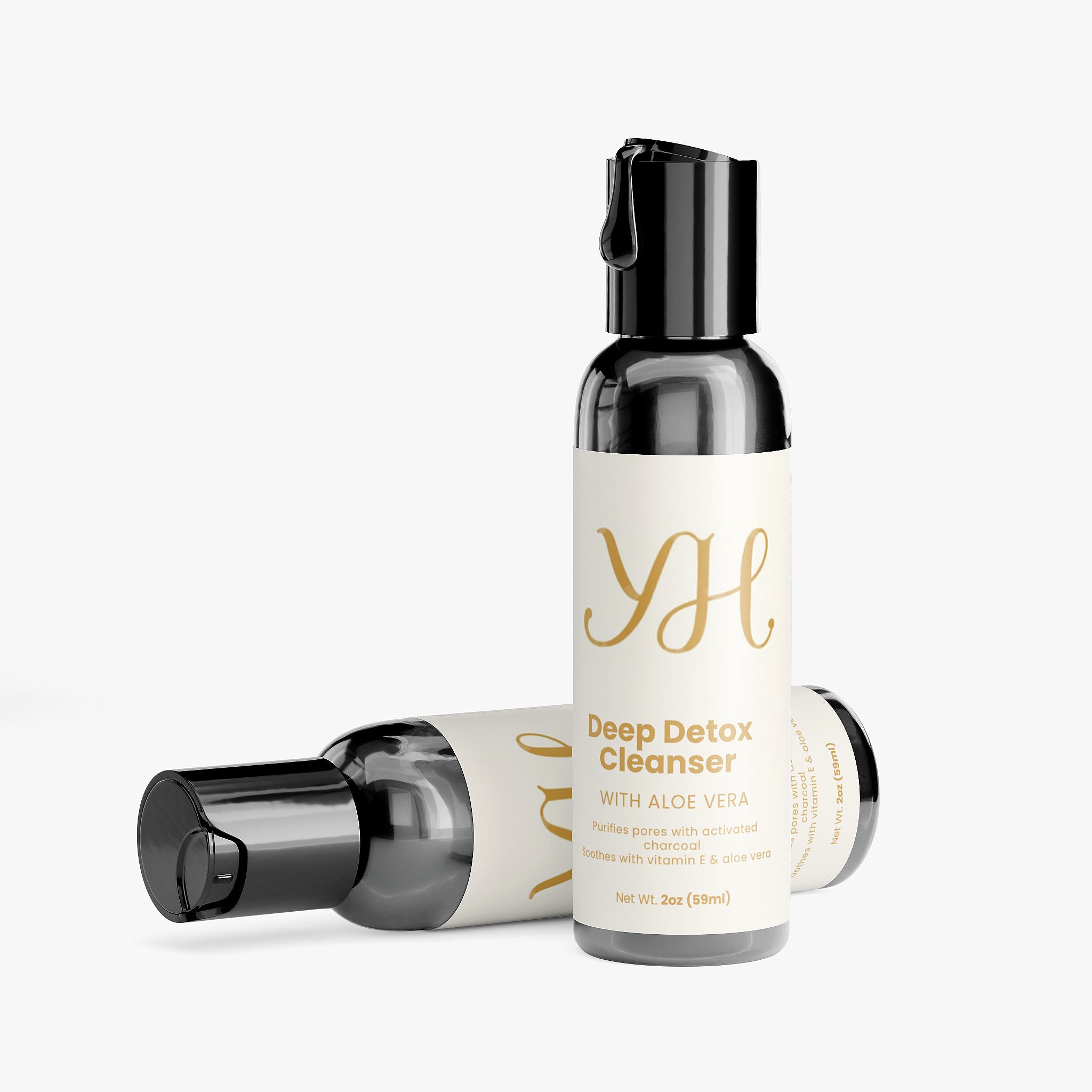 Bottle of YH Deep Detox Cleanser with Aloe Vera on a white background